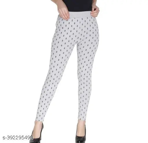 Stylish printed cotton blend jeggings pack of 2, featuring a variety of sizes from 26in to free size