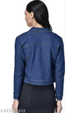 Dark denim long-sleeve jacket, solid design for S - XL sizes
