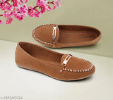 Synthetic faux leather women's slip-on loafers, comfortable flat Bellies bracelet shoes - Indian-made, versatile for casual wear and parties