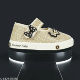 Canvas and rubber embellished baby sparkle belly shoe in various sizes (18-24 Months - 5 Years), handcrafted from India
