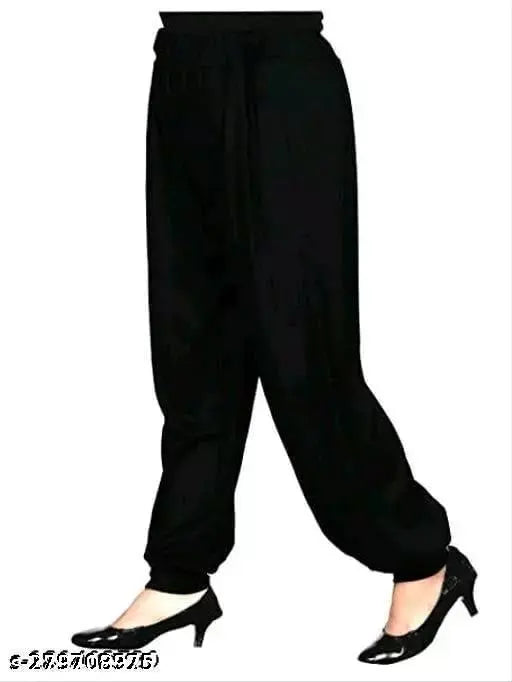 Black cotton net harem pants for women, comfortable and stylish for ethnic, yoga, fitness, dance events