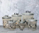 Grey plastic mixer jars set of 6 (1000ml, 2000ml, 3000ml, 6000ml, 8000ml, 12000ml) airtight containers for kitchen storage