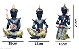 Premium polyresin & marble dust Musical Buddha Showpiece (15x11x20CM), ideal for home decor, bedroom, offices, pooja room, or housewarming gifts. Brings positive vibes and a touch of traditional Indian art