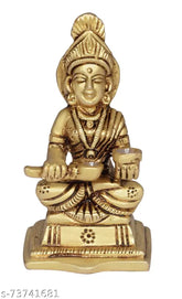 Brass Annapurna Devi idol, Indian brass god of food symbol for home happiness and stability