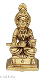 Brass Annapurna Devi idol, Indian brass god of food symbol for home happiness and stability