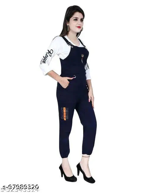 Girls cotton linen knee-length dungaree jumpsuit with printed net pattern, three-quarter sleeves, solid lining for comfort and breathability, available in sizes XS, S, M. Delicately crafted Indian party dress for celebrations