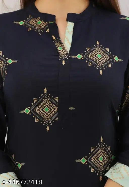 Rayon printed net kurta set with palazzos for women, available in S, M, L, XL, XXL. Indian traditional clothing on display