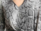 Fancy printed Lycra jumpsuit with long sleeves, women's fashion, India-made, size XS-XXXL on model