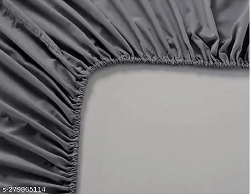 Glace cotton elastic fitted bedsheet & pillow covers (queen size), floral pattern, adult-friendly summer bedding, made in India