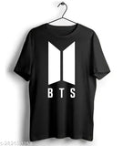 Black pink BTS cotton t-shirt with short sleeves, printed pattern for men and women