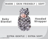 Pink cotton ac baby blanket with hooded star print, perfect for keeping newborns warm and stylish