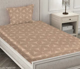 SAI FAB Glace Cotton ethnic motif fitted summer bedsheets set, size 48*72 & 1 pillow cover, ideal for adults