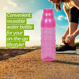 Pink plastic 1000ml NEMI's Present Glass Water Bottle - Pack of 6, ideal for office and school use