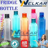 Multicolor leak-proof, breakproof fridge water bottle set (1000ml), ideal for office, school, college, gym, picnic, and home use
