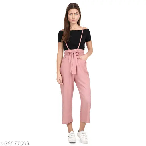 Zakhi Fashion stretchable polyester dungaree, eye-catching solid color for comfortable summer wear, western style with unique color combination