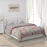 Soft, polycotton microfiber AC comforter for double/king size beds. Dual-color reversible design, 250 GSM, ideal for a comfortable sleep