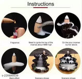 Black polyresin Adi Shankara incense holder, includes 21 free cones and measures 10cm x 3inch x 20inch (LxBxH). Decorative showpiece for Indian-themed home decor