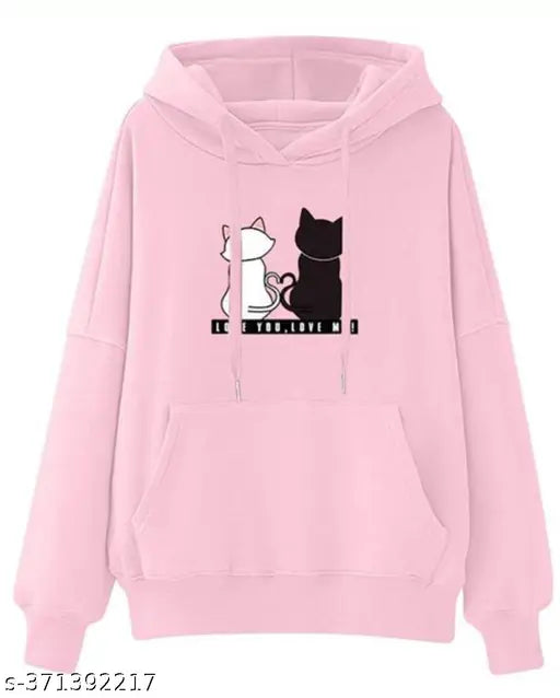 Fleece solid stylish hoodie for women, XS-XL, Indian origin