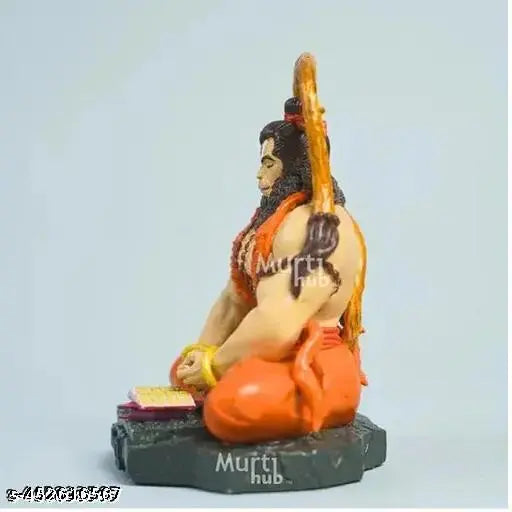 Multi-colored hand-painted Hanuman ji dashboard figure, Indian religious art for car interiors