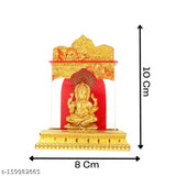 Multicolor gold-plated polyresin Ganesh idol for home, office, or car - Elegant religious showpiece for decoration and spiritual expression