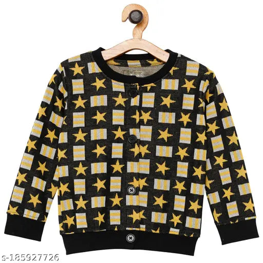 Kids Star jacquard sweatshirt, premium quality, long sleeves, printed net pattern for kids casual wear (5-6yrs), made in India