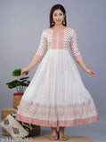Rayon three-quarter sleeve printed anarkali kurta for women - vibrant Indian fashion