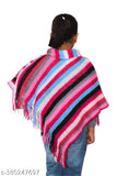Wool sleeveless child poncho multi, easy wash for sizes 5-9 years old, made in India