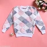 Light weight, warm Kashmir wool sweater for kids, self-design net pattern in multiple colors. Sizes available from 3-6 months to 6-7 years. Made in India
