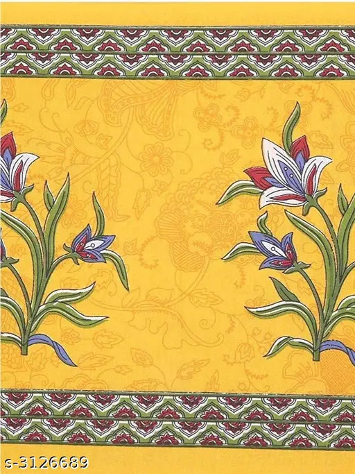 100% cotton printed double bedsheet, vibrant artwork, India-made