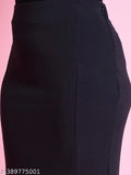 Black plus size maxi length pencil skirt with high slit, polycotton material, perfect for fashion-forward women