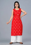 Rayon gold print Jaipuri sleeveless kurta and palazzo set, Indian handcrafted traditional style outfit for women