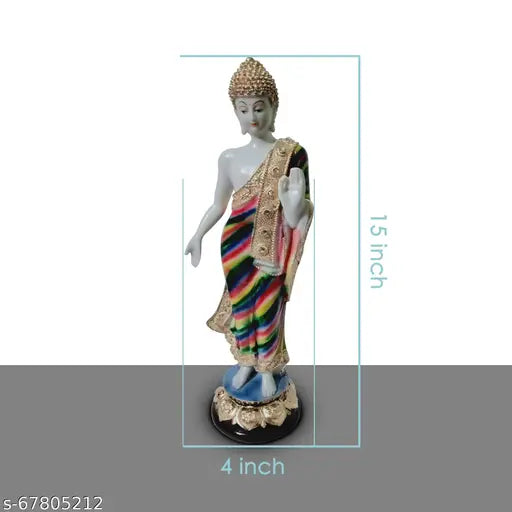 Resin Buddha Statue, 10cm x 38cm x 10cm, ideal for living room showpiece or housewarming gift