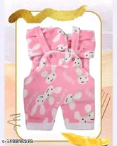 Wool printed dungaree set for baby boy & girl, long sleeves, winter wear