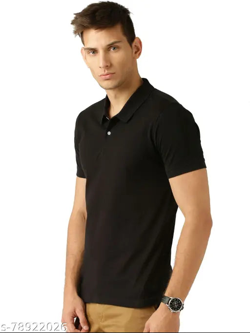 Galatea cotton blend polo t-shirts - pack of 4, solid color short sleeves men's apparel
