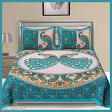 Cotton Jaipuri net double bedsheet (90*100 inch), elegant and beautiful design for queen or double beds