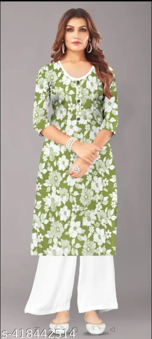 Cotton kurti palazzo, printed net, lightweight Indian fashion for women and girls