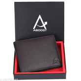 Brown genuine leather men's slim wallet - RFID protected, casual-trendy design