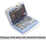 Clear PVC plastic card holder wallet (2 pcs), solid design with 10 pockets for men & women's business/visiting cards - portable, lightweight, India-origin