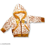 Golden tiger sweater for kids, wool long sleeves, printed net design, infant clothing from India