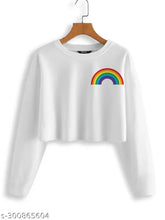 Women's printed cotton tops, long sleeves, vibrant Indian print - XS (34in bust, 17in length)