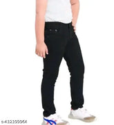 Stylish men's black denim regular fit jeans, durable and affordable, ideal for modern wardrobes