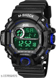 Black digital watch, super quality multi-functional automatic black dial and strap, suitable for both boys and girls