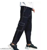 Men's black cotton-blend fashion jeans, solid style in size 28 (waist 28in, length 41in, hip 32in), Made in India