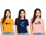 Stylish traditional printed 100% cotton t-shirt pack for women & girls (S, M, L), vibrant Indian design on short sleeves