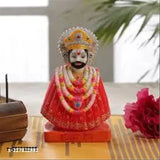 Resin Lord Khatu Shyam Ji Idol, 10cm x 12.5cm x 10cm figurine for spiritual puja, decorative showpiece or pooja gift item, made in India