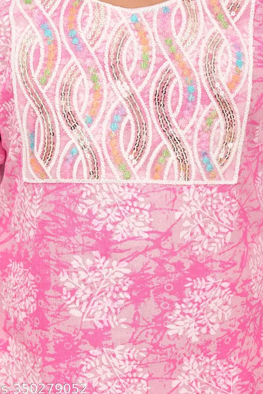 Rayon printed kurtis and kurta set for girls, three-quarter sleeve funky fashion, Indian traditional wear