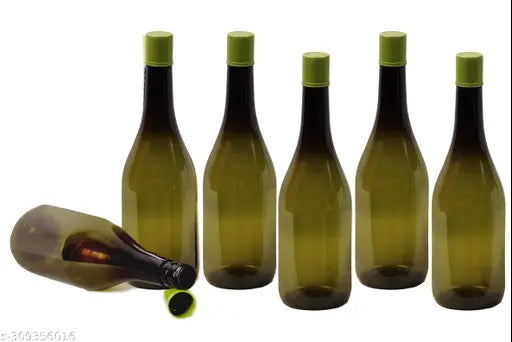 Brut olive green Designer 1 ltr water bottles set, BPA-free and leakproof plastic, ideal for chilled or room temperature water