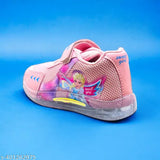 Transparent sole with frozen lake print girls shoes on mesh & EVA, lace-up style for kids aged 2-10 years