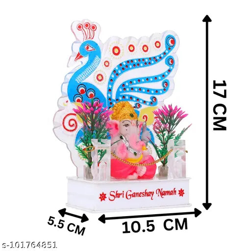 Crystal acrylic, color-changing Ganesh LED night lamp. Small home decor with traditional Indian craftsmanship