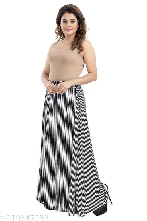 Printed flare long skirt, free size women's polyester, Indian-made